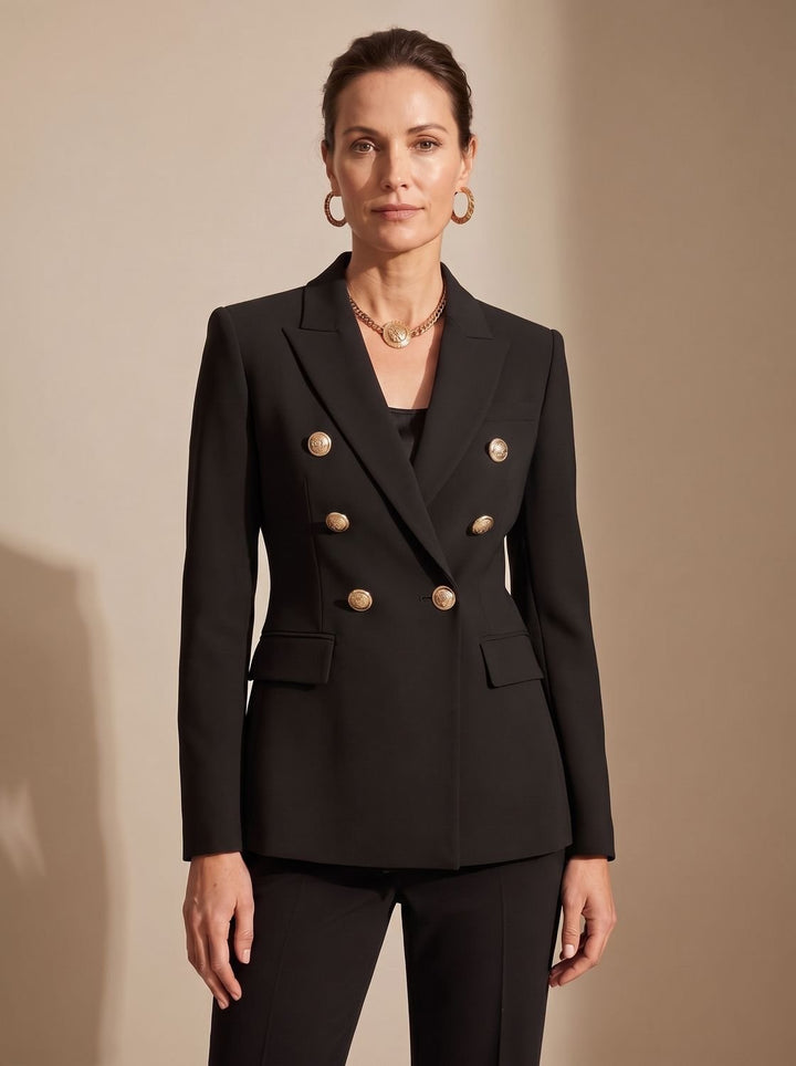 Cléo | Blazer croisé à boutons dorés