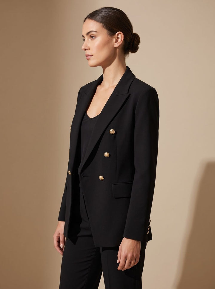 Cléo | Blazer croisé à boutons dorés