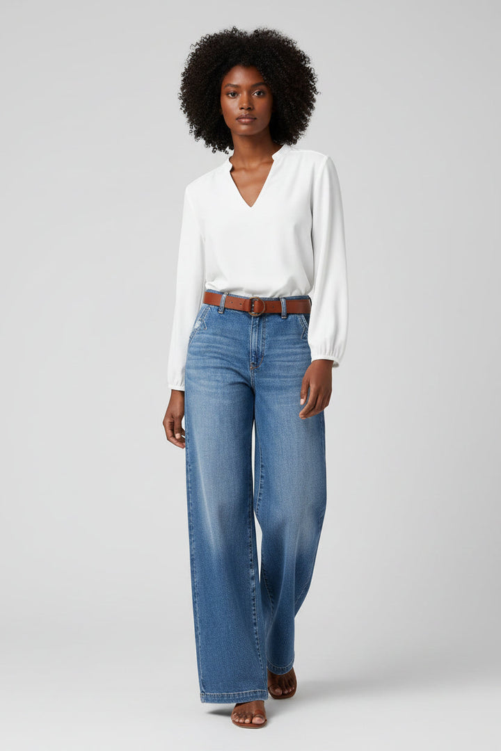 Elowen | Jeans Femme - Taille Haute et Jambes Amples