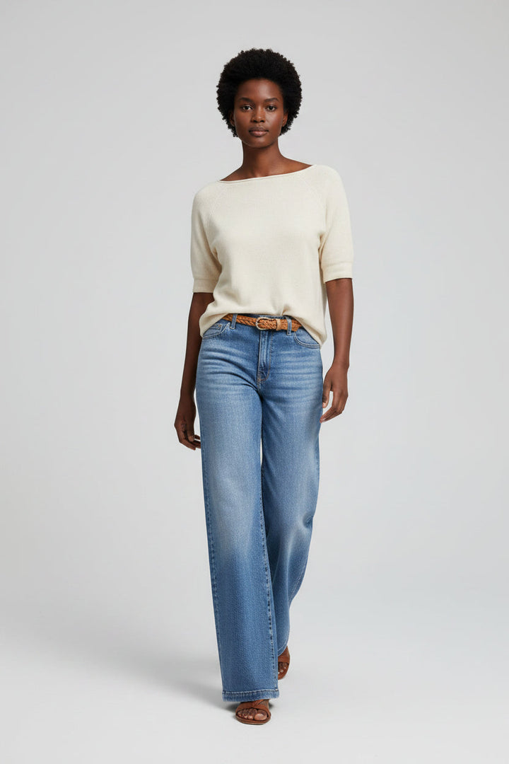 Elowen | Jeans Femme - Taille Haute et Jambes Amples