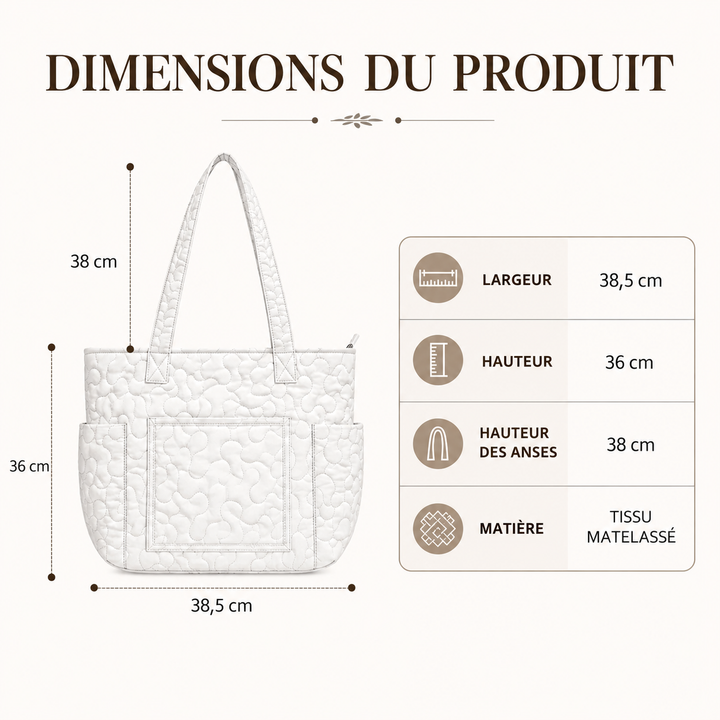 Florence | Sac cabas matelassé aux moutons fantaisie