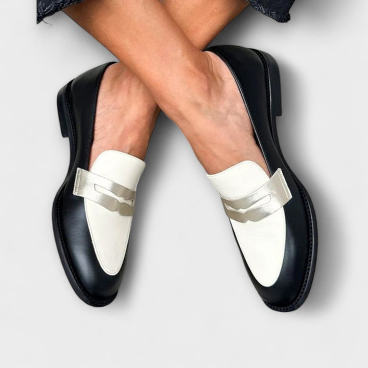 Xara | Mocassins Noirs Métalliques
