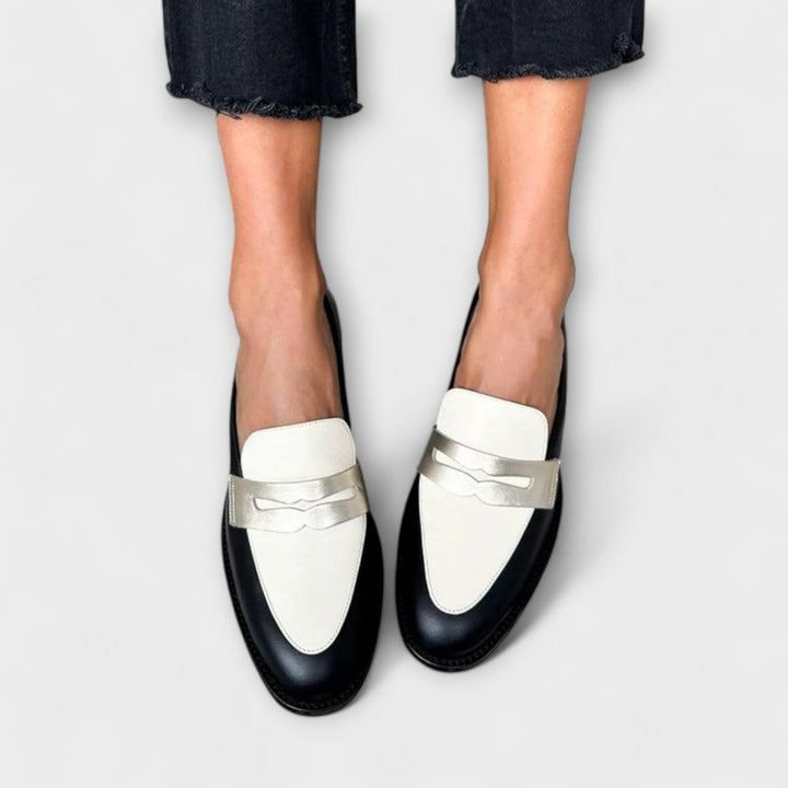 Xara | Mocassins Noirs Métalliques