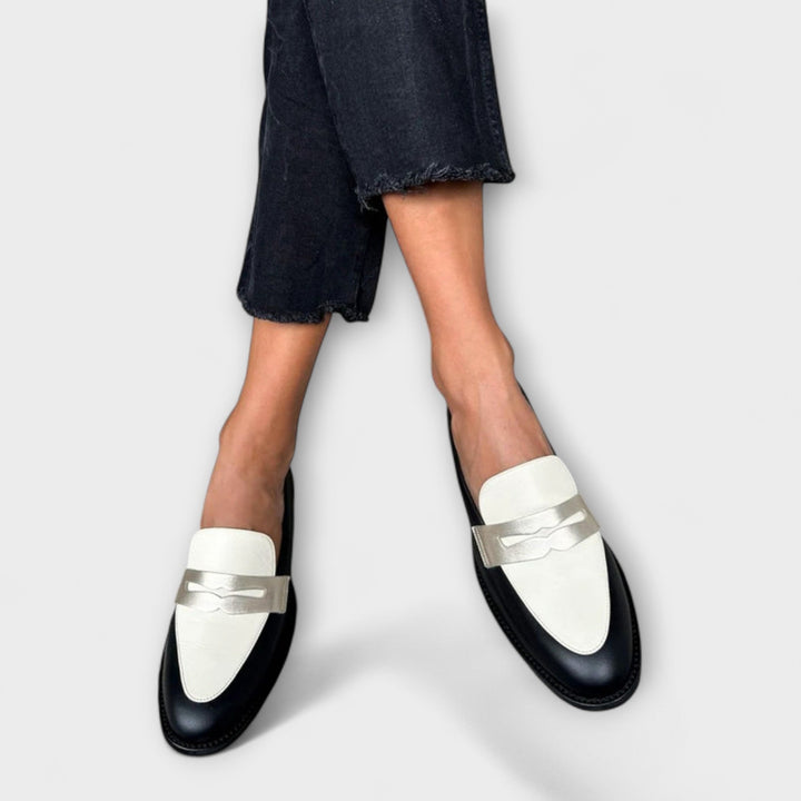 Xara | Mocassins Noirs Métalliques