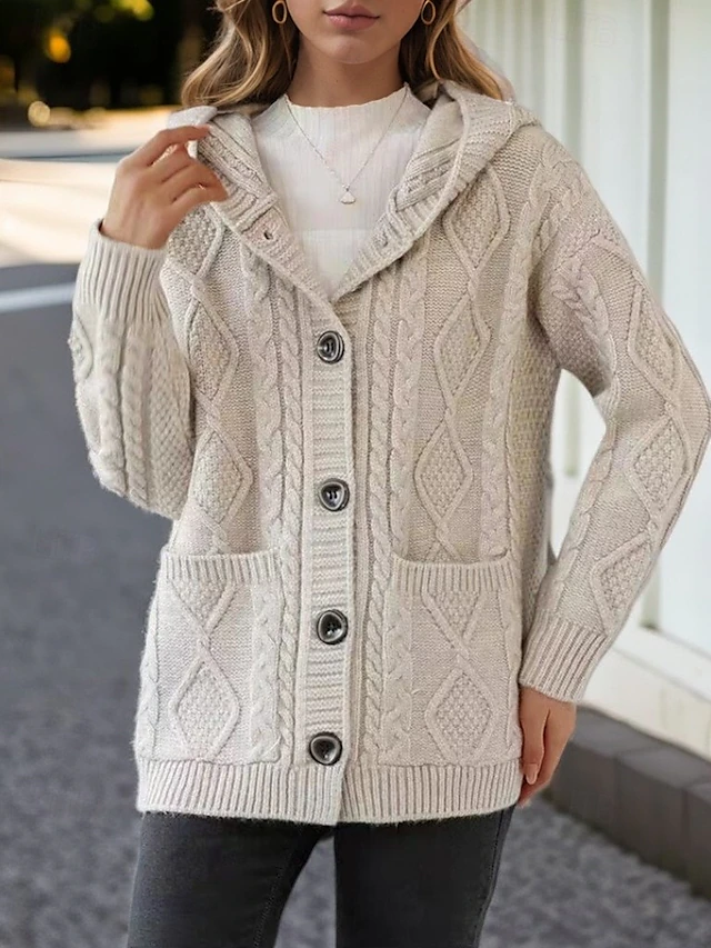 Lina - Cardigan Élégant en Maille Diamant