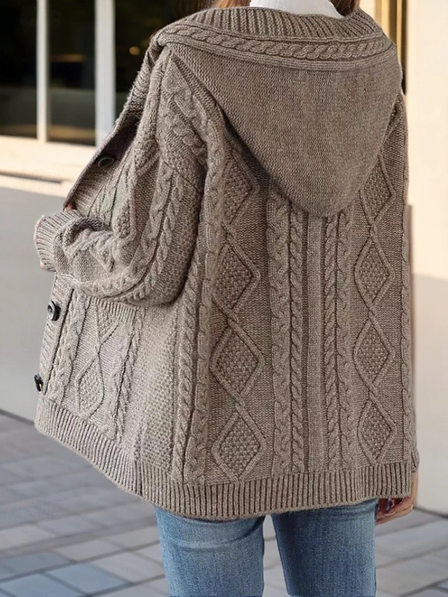 Lina - Cardigan Élégant en Maille Diamant