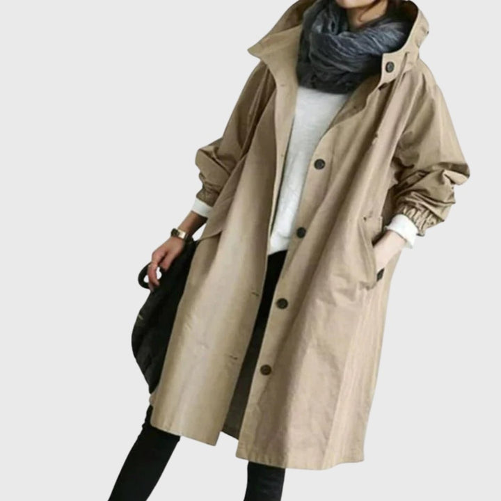 Edith | Manteau long ample à capuche