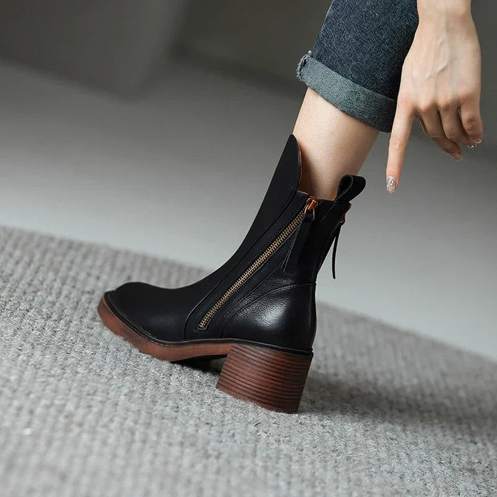 Elmira | Bottines à zip et talon bloc
