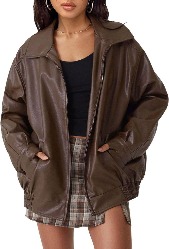 Eudoxie | Blouson ample zippé à col chemise