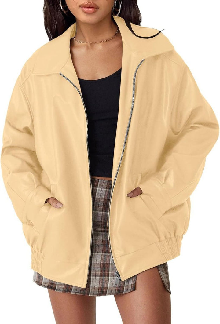 Eudoxie | Blouson ample zippé à col chemise