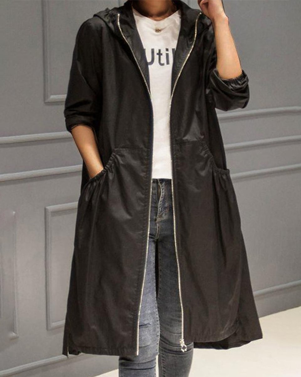 Euphémie | Trench long zippé à capuche