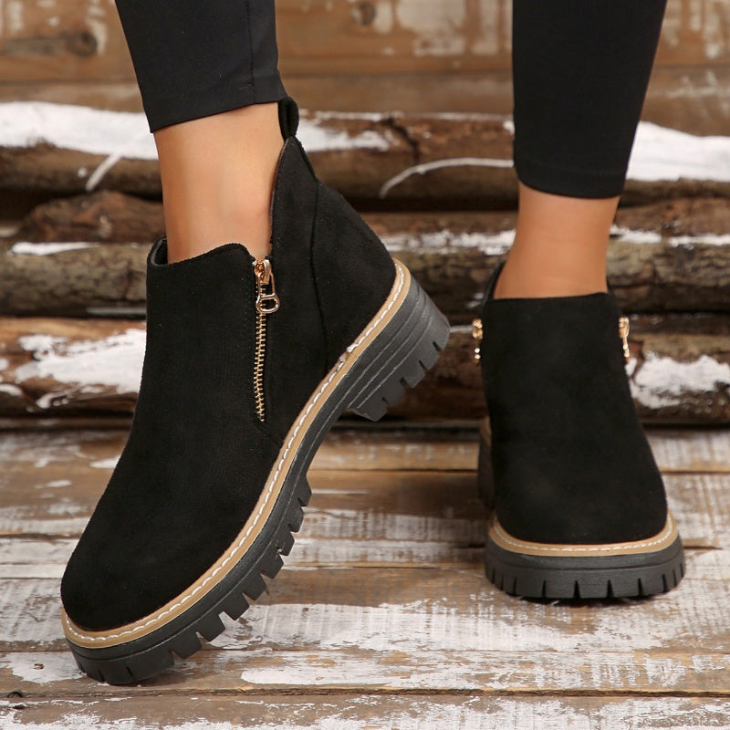 Fanélie | Bottines à zip et semelle crantée