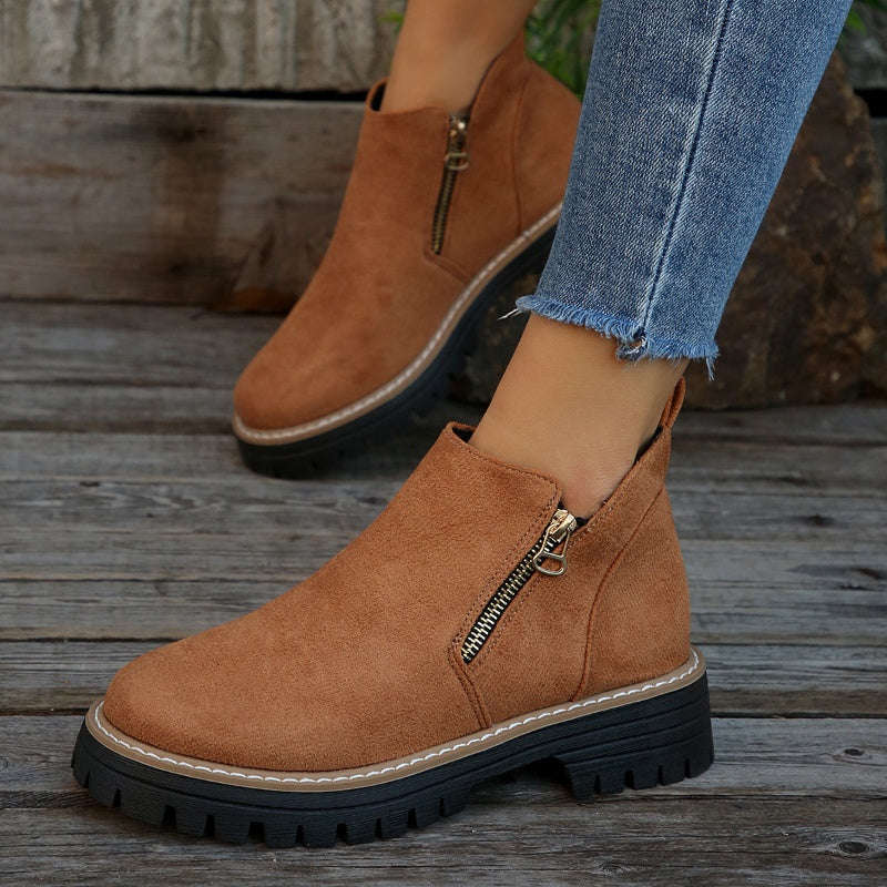 Fanélie | Bottines à zip et semelle crantée