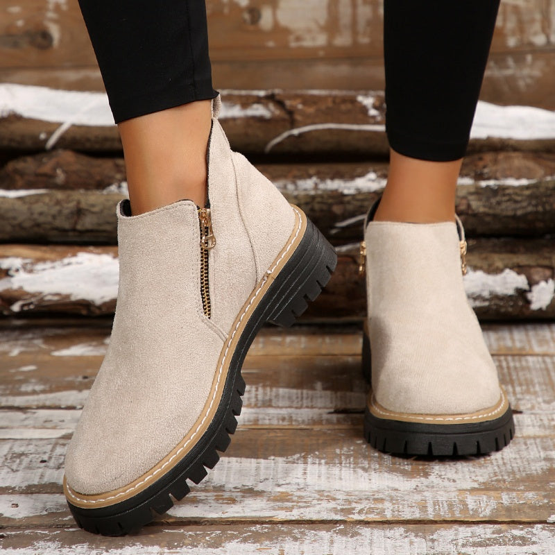 Fanélie | Bottines à zip et semelle crantée