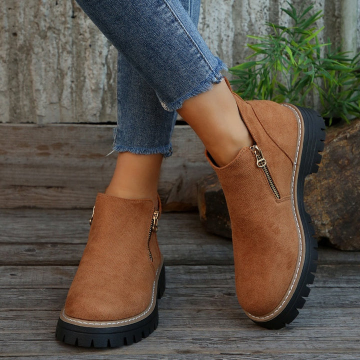 Fanélie | Bottines à zip et semelle crantée