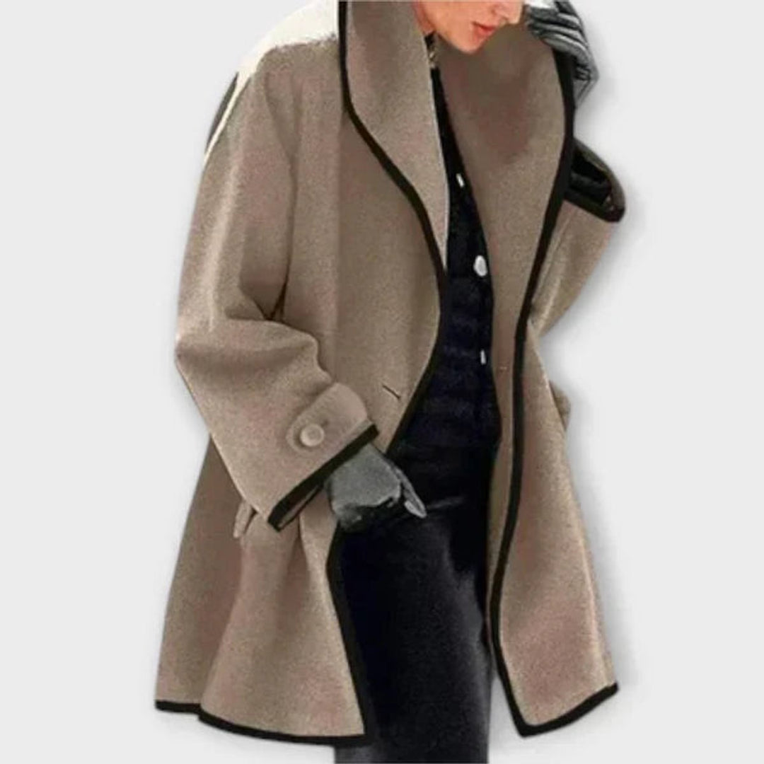 Fidéline | Manteau ample à liseré contrasté