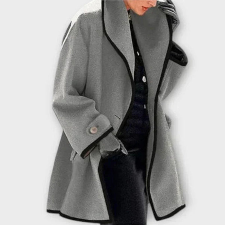 Fidéline | Manteau ample à liseré contrasté