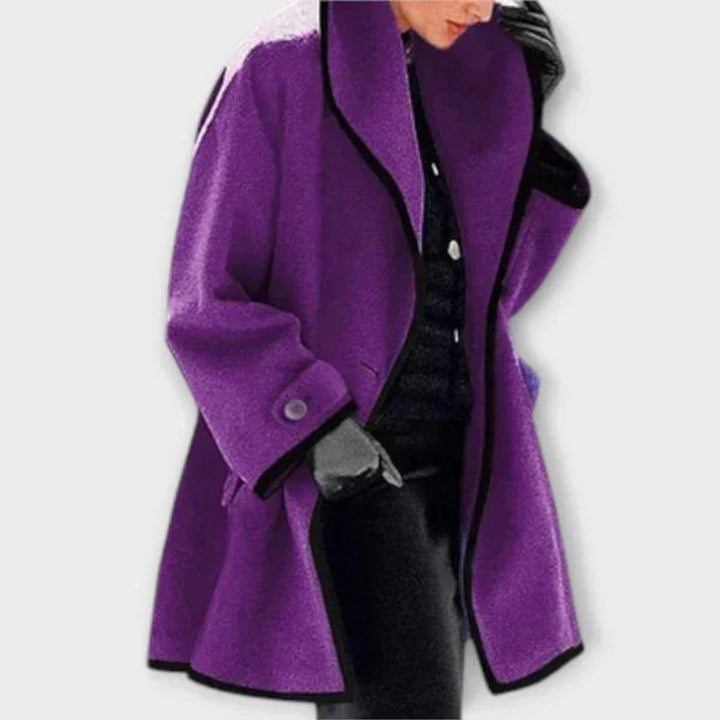 Fidéline | Manteau ample à liseré contrasté