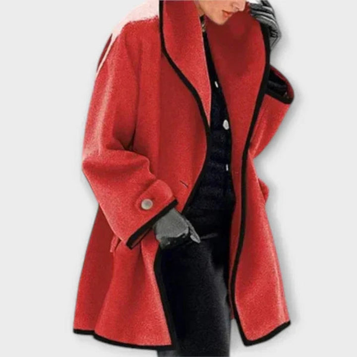 Fidéline | Manteau ample à liseré contrasté