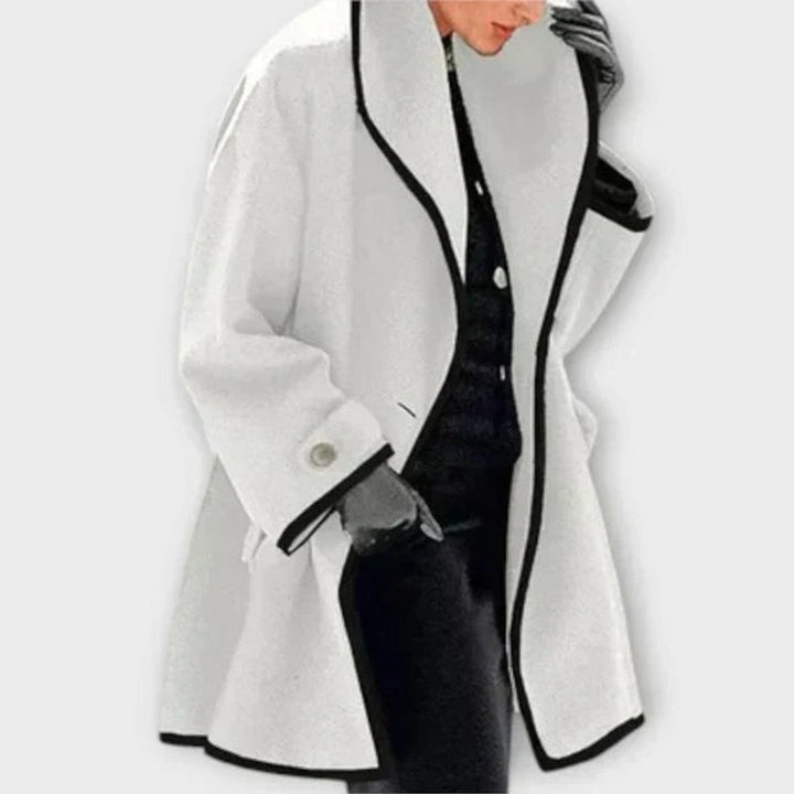 Fidéline | Manteau ample à liseré contrasté