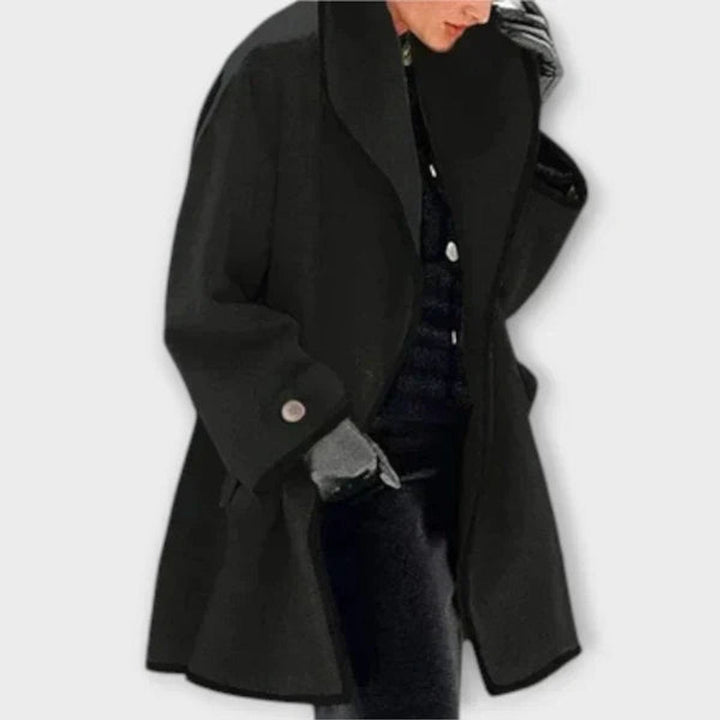 Fidéline | Manteau ample à liseré contrasté