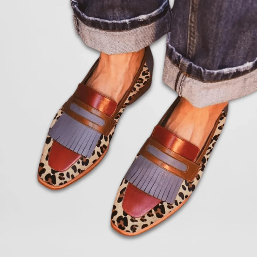 Fallon | Mocassins Léopard Marron