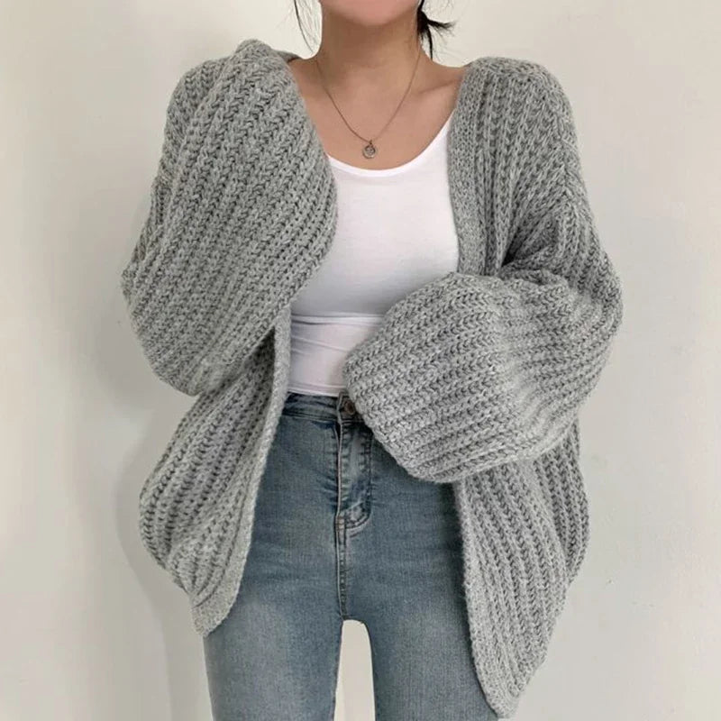 Galatée | Cardigan en grosse maille à manches lanterne