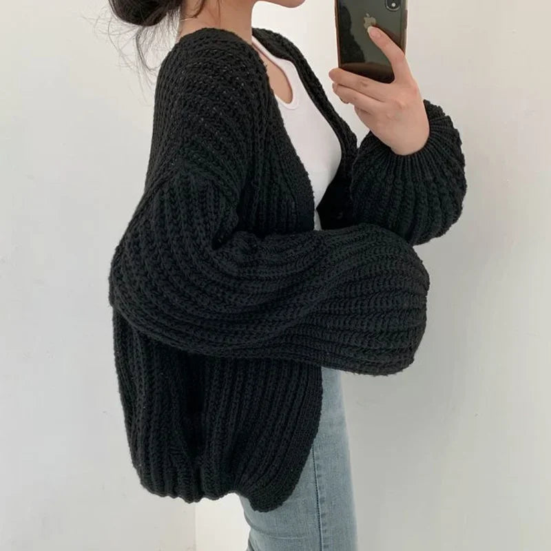 Galatée | Cardigan en grosse maille à manches lanterne
