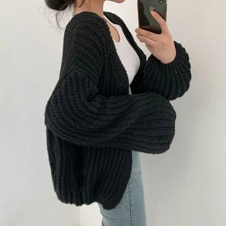 Galatée | Cardigan en grosse maille à manches lanterne