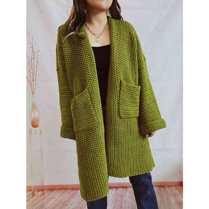 Gervaise | Cardigan long en grosse maille à poches