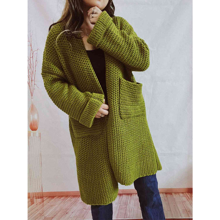 Gervaise | Cardigan long en grosse maille à poches