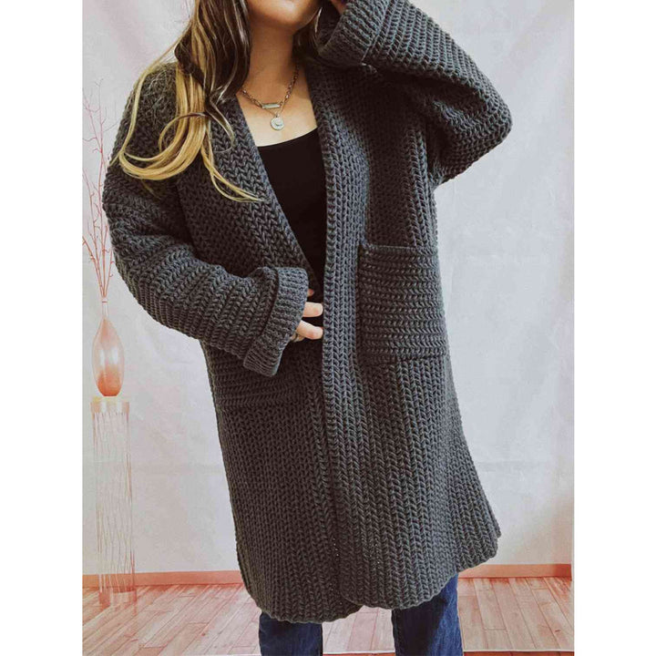 Gervaise | Cardigan long en grosse maille à poches