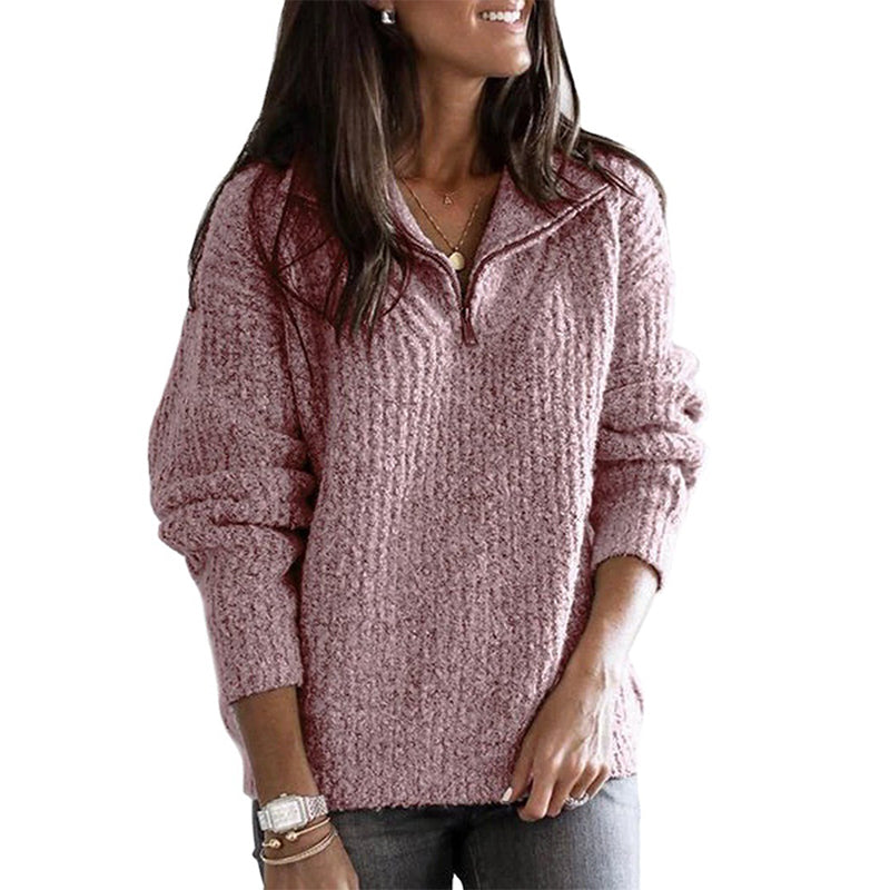Harmonie | Pull en maille côtelée à col zippé