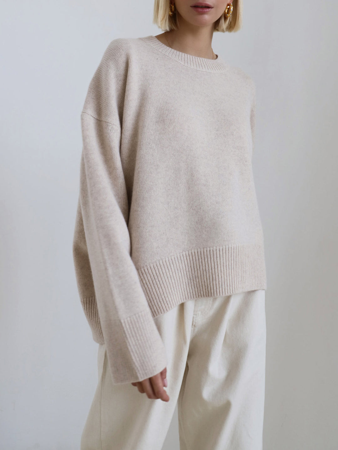 Haydée | Pull ample à col rond taille unique