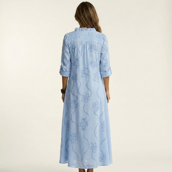 Mariam | Robe Maxi en avec Broderie Florale