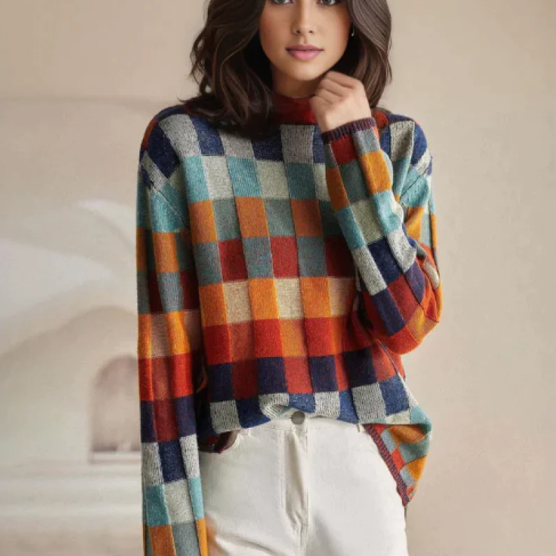 Olivia - Col roulé en patchwork doux
