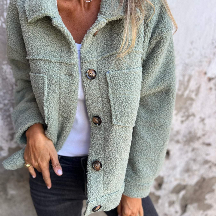 Jorinde | Veste effet teddy à col et poches plaquées