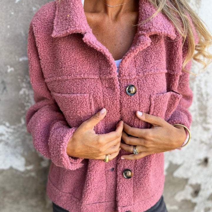 Jorinde | Veste effet teddy à col et poches plaquées