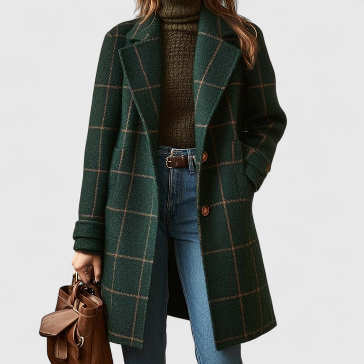 Fiona – Manteau à Carreaux Classique