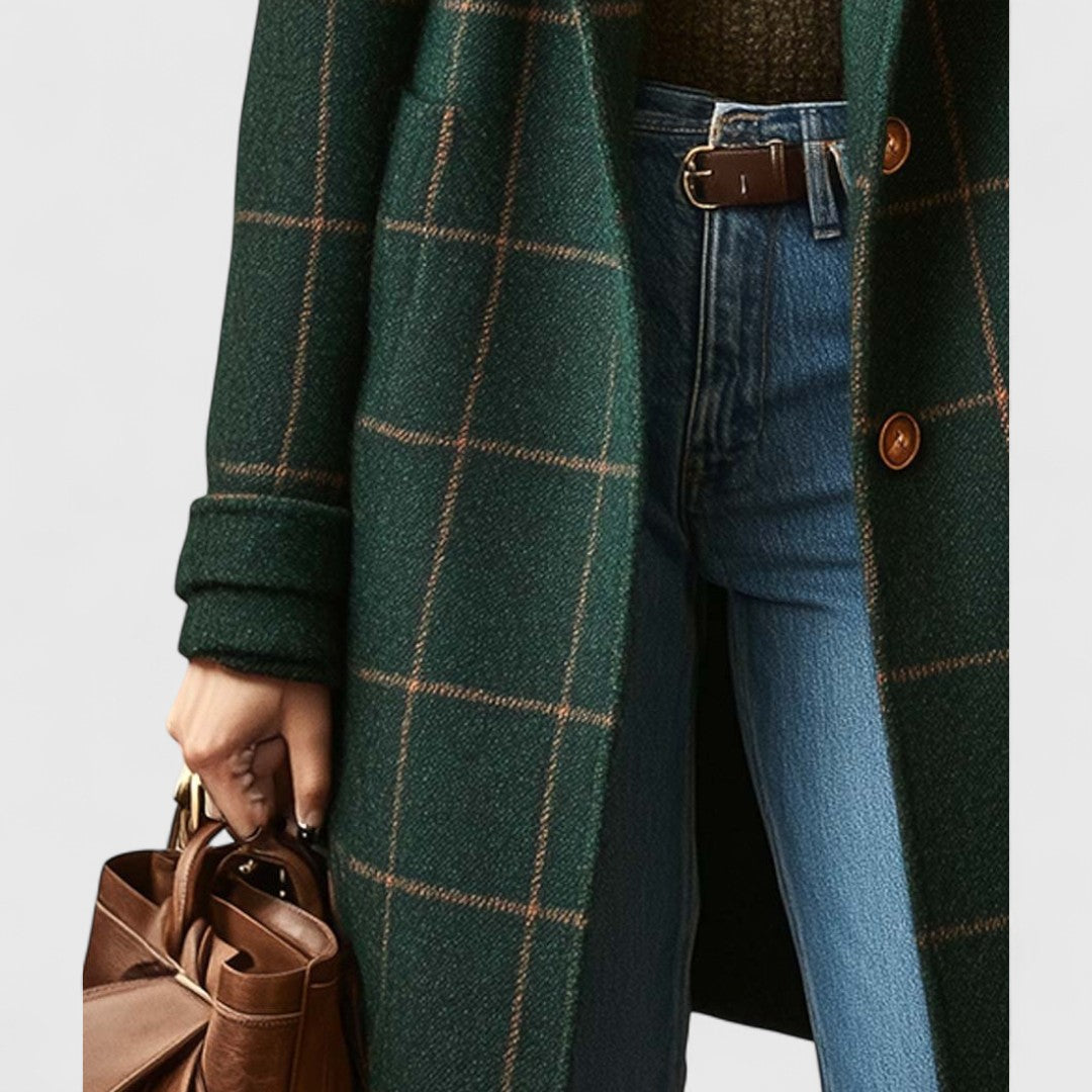 Fiona – Manteau à Carreaux Classique
