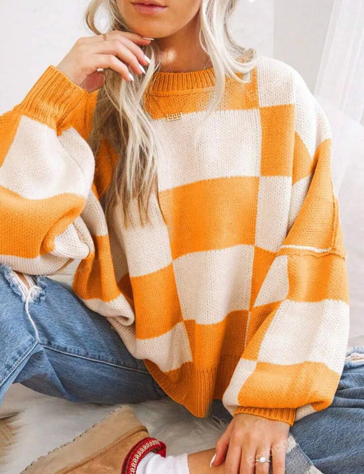 Kahina | Pull ample à damier