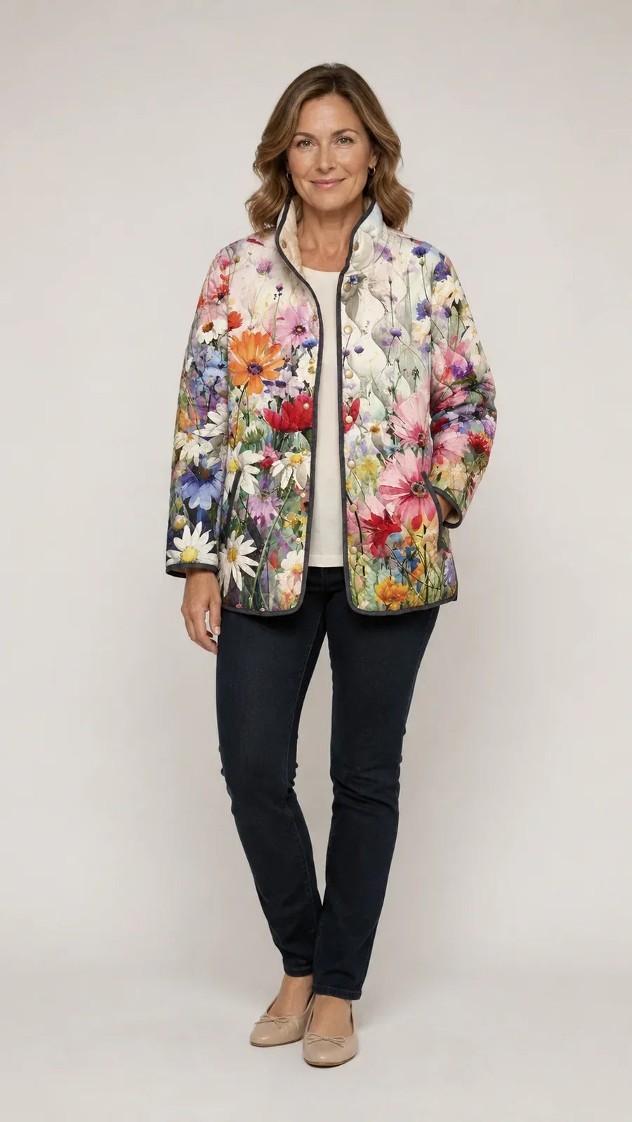Alix | Charmant manteau matelassé à imprimé floral vintage