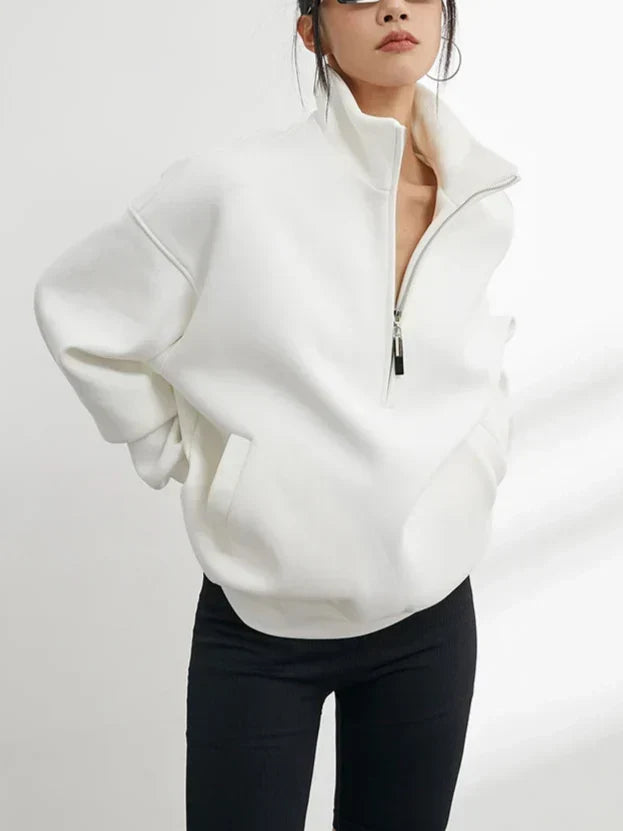 Ketty | Sweat ample à col montant zippé