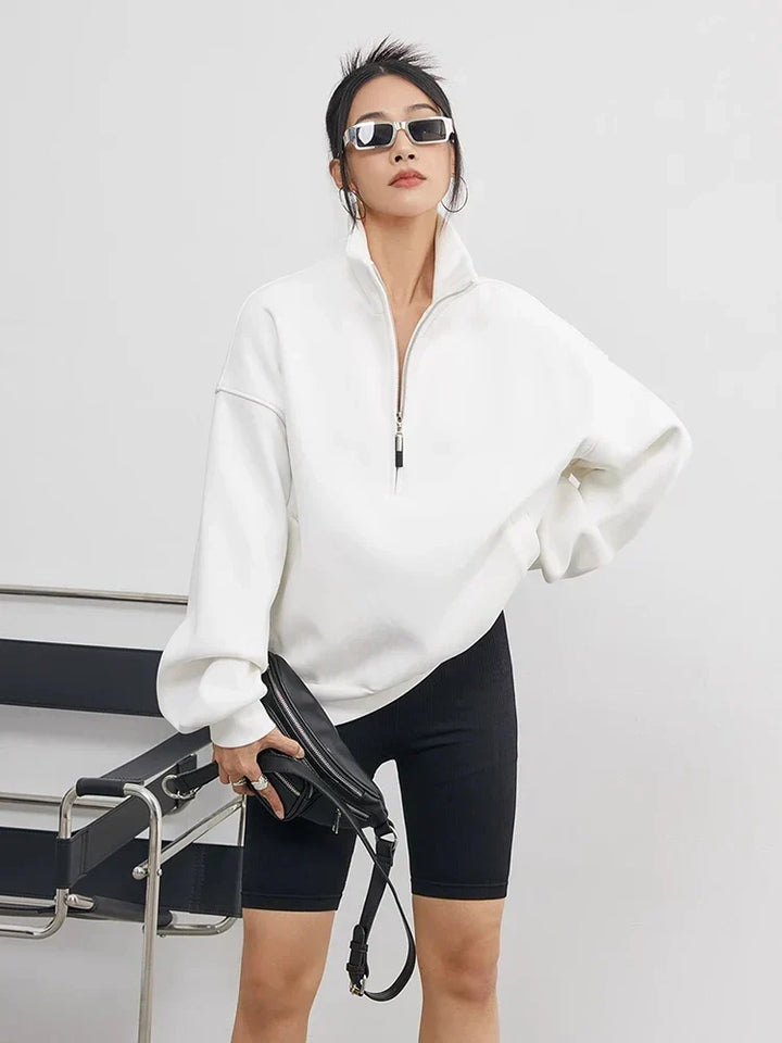 Ketty | Sweat ample à col montant zippé