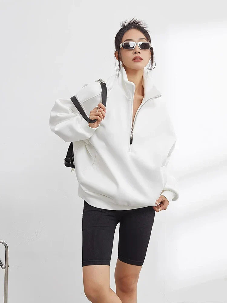 Ketty | Sweat ample à col montant zippé