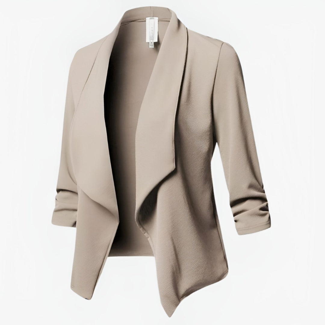 Lyséa | Blazer drapé ouvert à manches froncées
