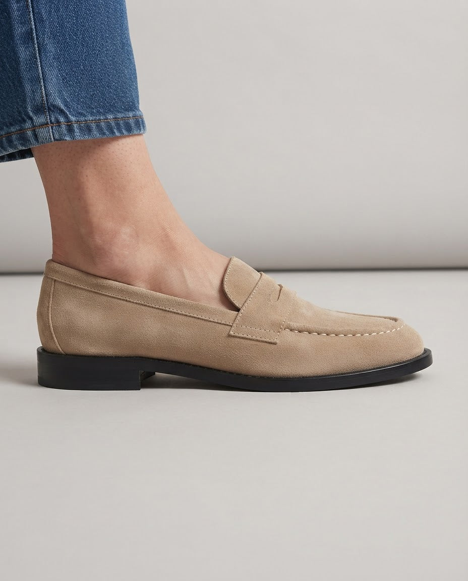 Gilberte | Mocassins penny en daim