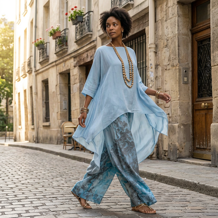 Liéta | Ensemble deux pièces à tunique asymétrique