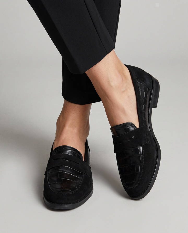 Ghislaine | Mocassins noirs à semelle intérieure rembourrée