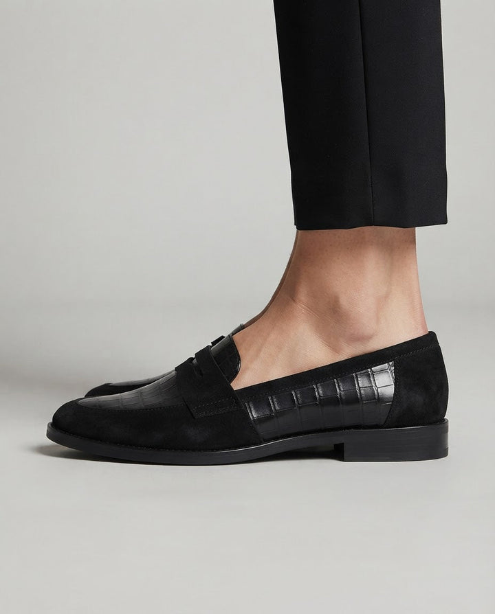 Ghislaine | Mocassins noirs à semelle intérieure rembourrée
